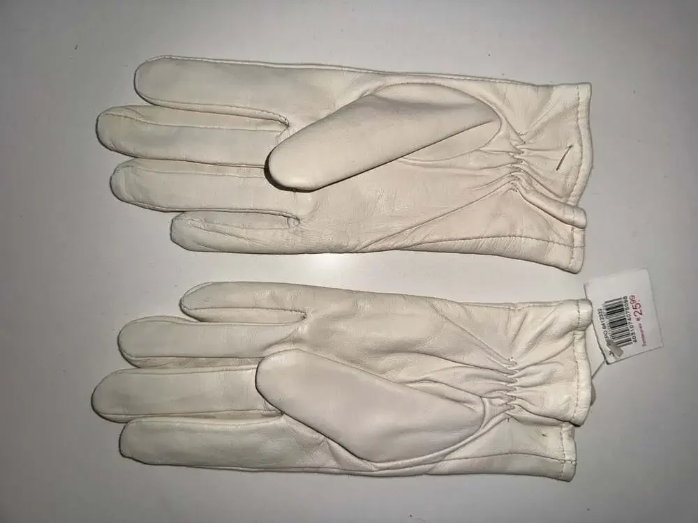 Women's Size 7 White Sheep Nappa Leather Gloves